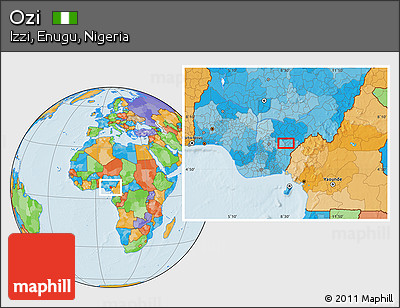 Political Location Map of Ozi
