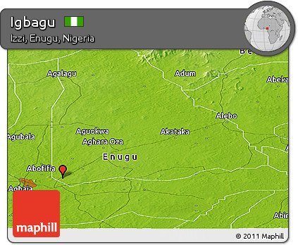 Physical Panoramic Map of Igbagu