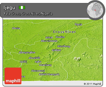 Physical Panoramic Map of Ijegu