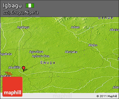 Physical Panoramic Map of Igbagu