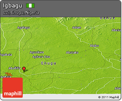 Physical Panoramic Map of Igbagu