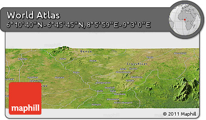 Satellite Panoramic Map of the Area around 6° 28' 13" N, 8° 34' 29" E
