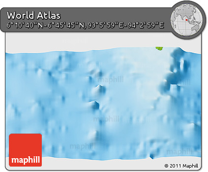 Physical 3D Map of the Area around 6° 28' 13" N, 93° 34' 29" E