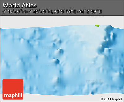 Physical 3D Map of the Area around 6° 28' 13" N, 93° 34' 29" E