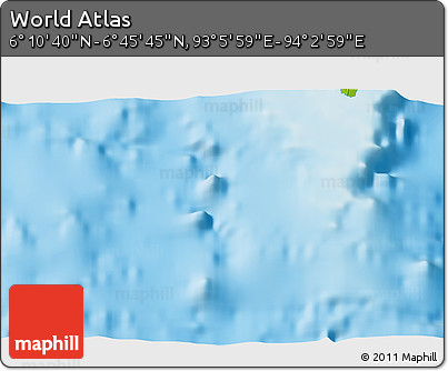 Physical 3D Map of the Area around 6° 28' 13" N, 93° 34' 29" E
