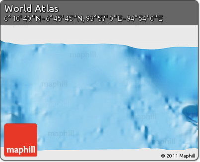 Shaded Relief 3D Map of the Area around 6° 28' 13" N, 94° 25' 30" E