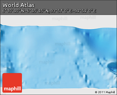 Shaded Relief 3D Map of the Area around 6° 28' 13" N, 94° 25' 30" E