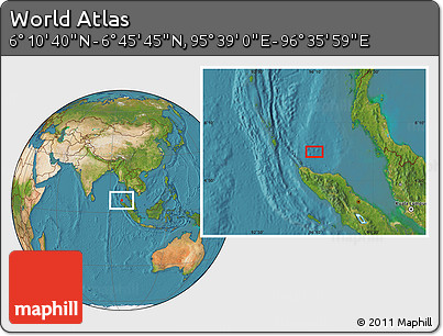 Satellite Location Map of the Area around 6° 28' 13" N, 96° 7' 30" E