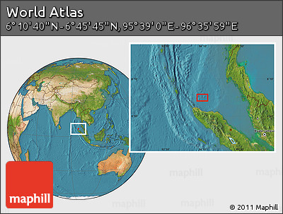 Satellite Location Map of the Area around 6° 28' 13" N, 96° 7' 30" E