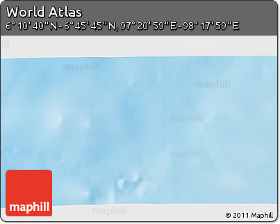 Physical 3D Map of the Area around 6° 28' 13" N, 97° 49' 29" E