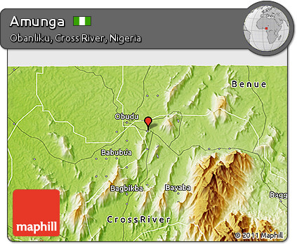 Physical 3D Map of Amunga