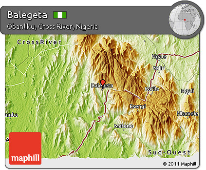 Physical 3D Map of Balegeta