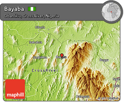 Physical 3D Map of Bayaba