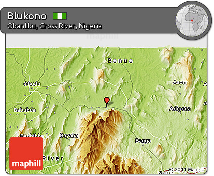 Physical 3D Map of Blukono