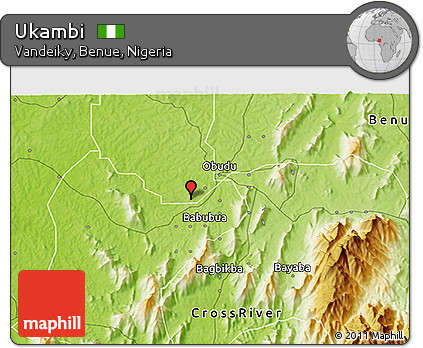 Physical 3D Map of Ukambi