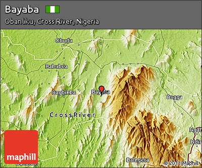 Physical 3D Map of Bayaba