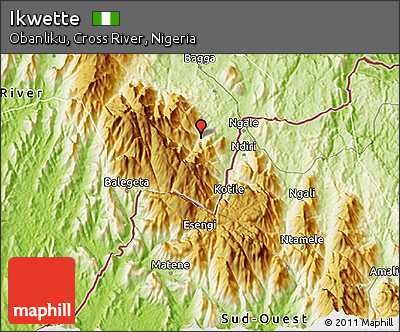 Physical 3D Map of Ikwette