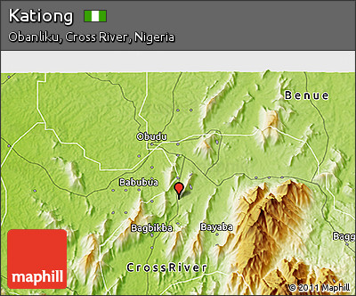 Physical 3D Map of Kationg