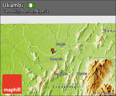 Physical 3D Map of Ukambi