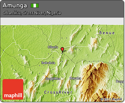 Physical 3D Map of Amunga