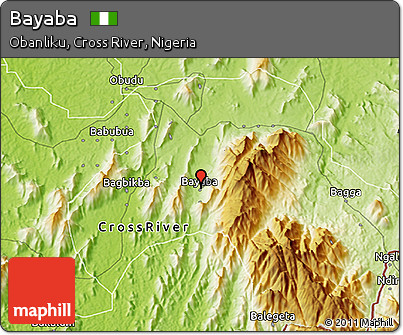 Physical 3D Map of Bayaba