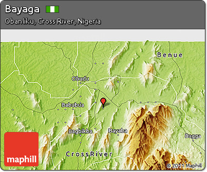 Physical 3D Map of Bayaga