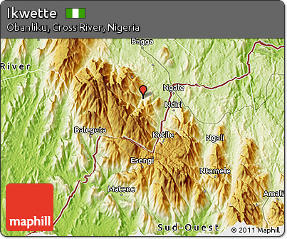 Physical 3D Map of Ikwette
