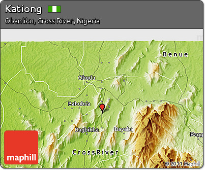 Physical 3D Map of Kationg
