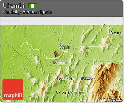 Physical 3D Map of Ukambi