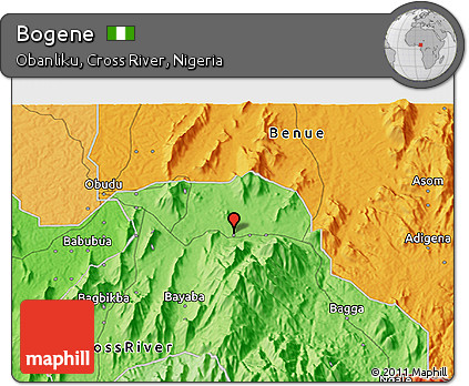 Political 3D Map of Bogene
