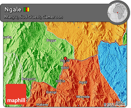 Political 3D Map of Ngale