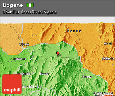 Political 3D Map of Bogene