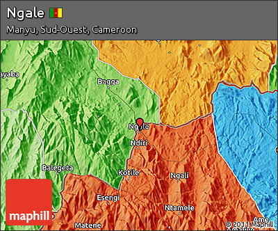 Political 3D Map of Ngale