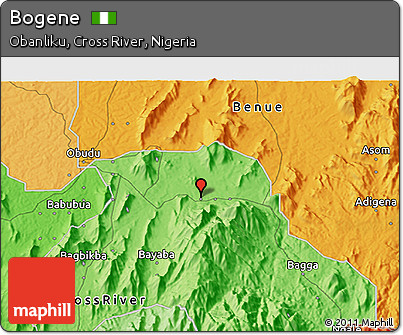 Political 3D Map of Bogene