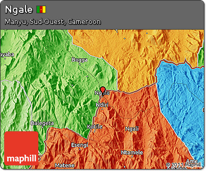 Political 3D Map of Ngale