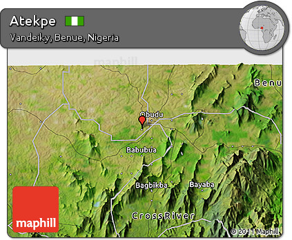 Satellite 3D Map of Atekpe