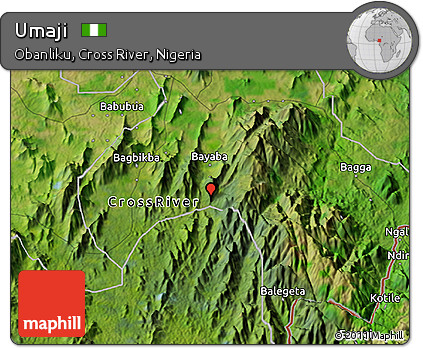 Satellite 3D Map of Umaji