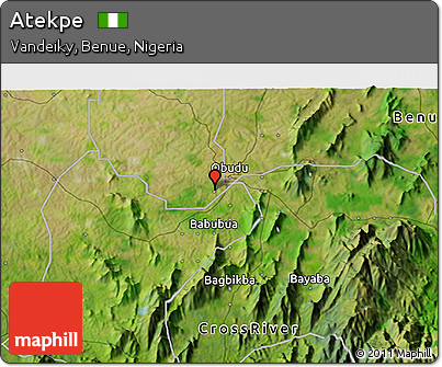 Satellite 3D Map of Atekpe