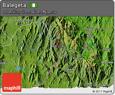 Satellite 3D Map of Balegeta