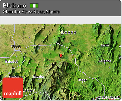 Satellite 3D Map of Blukono