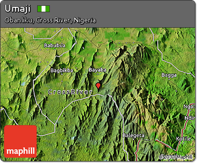 Satellite 3D Map of Umaji