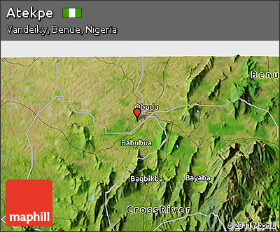 Satellite 3D Map of Atekpe