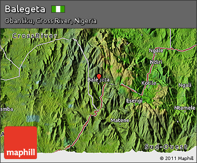 Satellite 3D Map of Balegeta