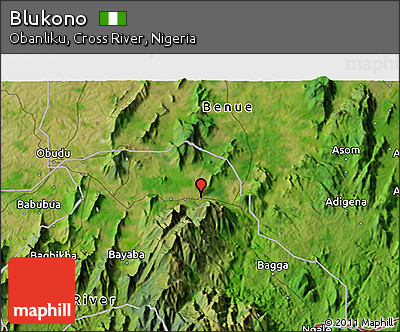 Satellite 3D Map of Blukono