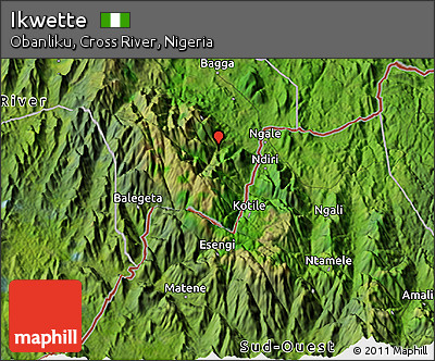 Satellite 3D Map of Ikwette