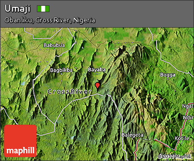 Satellite 3D Map of Umaji