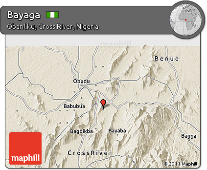 Shaded Relief 3D Map of Bayaga