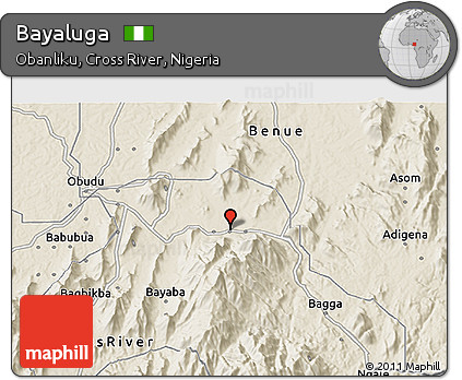 Shaded Relief 3D Map of Bayaluga