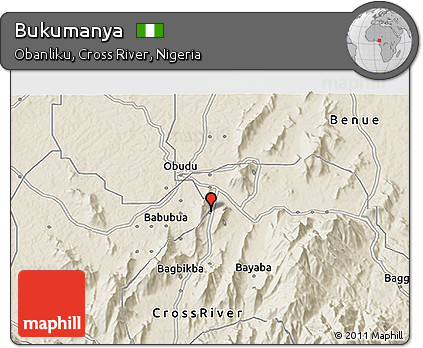 Shaded Relief 3D Map of Bukumanya