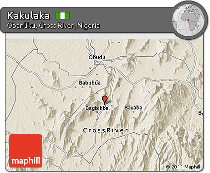 Shaded Relief 3D Map of Kakulaka